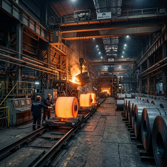 Indian steel mill in operation — the production data we turn into your free CBAM report